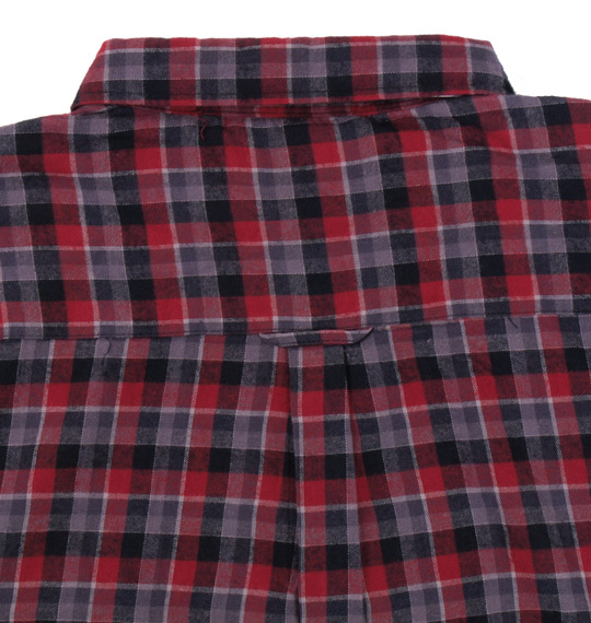 Free gate 起毛チェック×ニット長袖シャツ レッド系