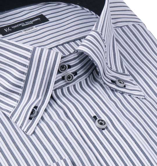 HIROKO KOSHINO HOMME ドゥエマイターB.D長袖シャツ ホワイト×チャコール