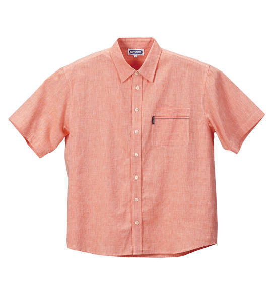 OUTDOOR PRODUCTS 綿麻シャンブレー半袖シャツ オレンジ