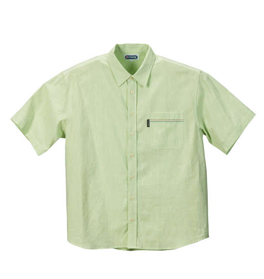 OUTDOOR PRODUCTS 綿麻シャンブレー半袖シャツ ライムグリーン