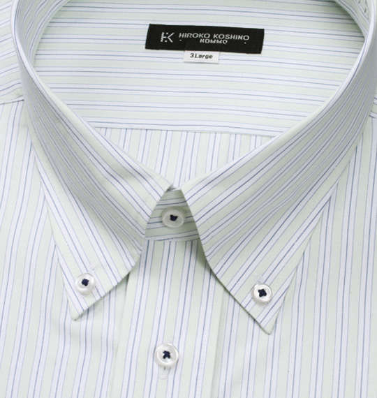 HIROKO KOSHINO HOMME B.D半袖シャツ ミント×ネイビー