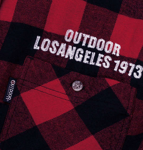 OUTDOOR PRODUCTS ブロックチェック長袖シャツジャケット レッド