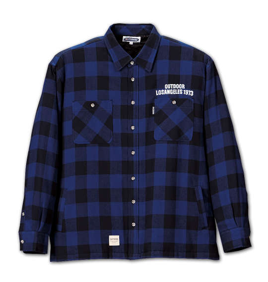 OUTDOOR PRODUCTS ブロックチェック長袖シャツジャケット ブルー