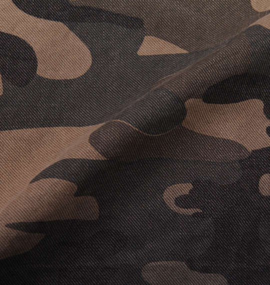 FLAGSTAFF 刺繍カモフラ柄長袖シャツ カーキ系
