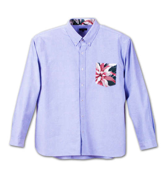 Timely Warning アロハプリペラポケットオックス長袖シャツ サックス