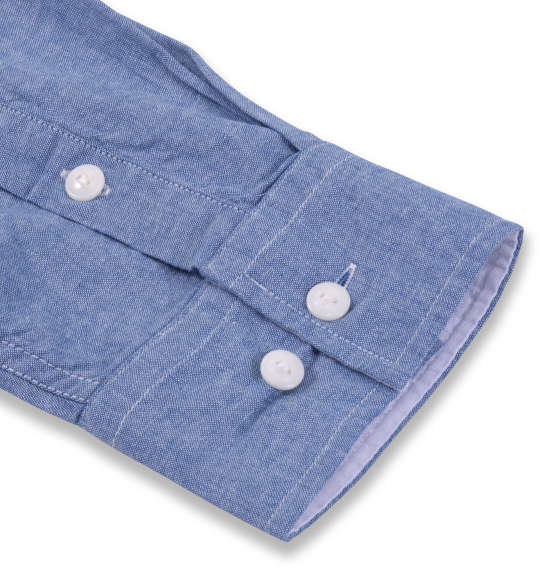 OUTDOOR PRODUCTS ポケットプリント長袖ワークシャツ ブルー