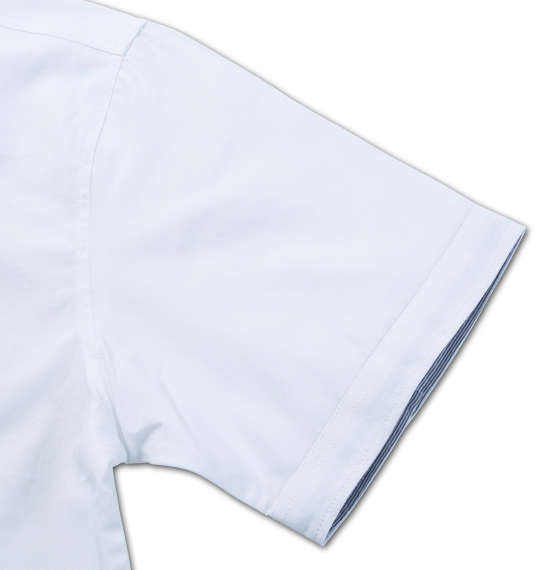 Mc.S.P 異素材使いオックス半袖シャツ ホワイト