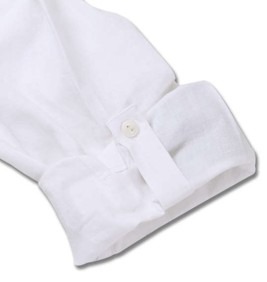 OUTDOOR PRODUCTS 綿麻ロールアップ長袖ワークシャツ オフホワイト