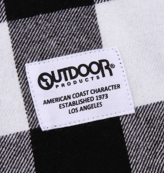 OUTDOOR PRODUCTS ロゴ刺繍ブロックチェック長袖ネルシャツ ホワイト