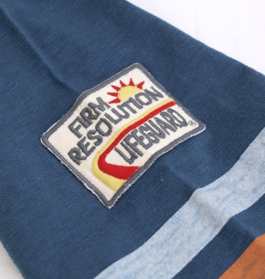 LIFE GUARD ラグランTシャツ(半袖) オフホワイト×ネイビー