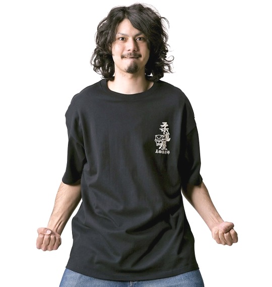 豊天 和柄Tシャツ(半袖) ブラック