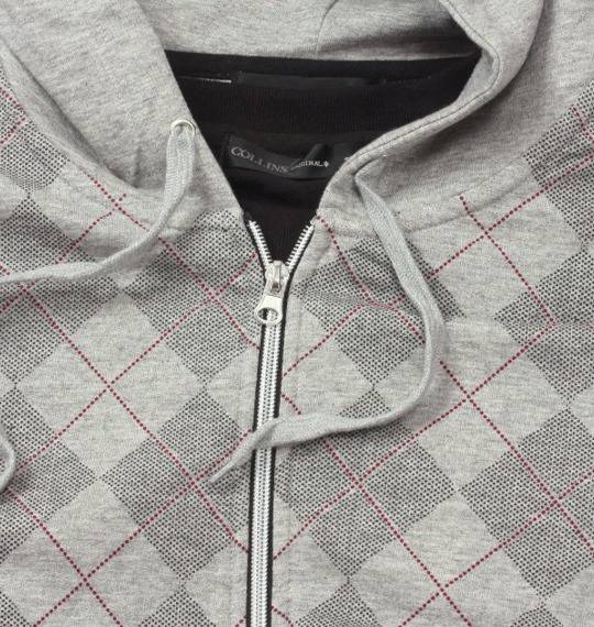 COLLINS ジップパーカー+Tシャツ(半袖) モクグレー×ブラック