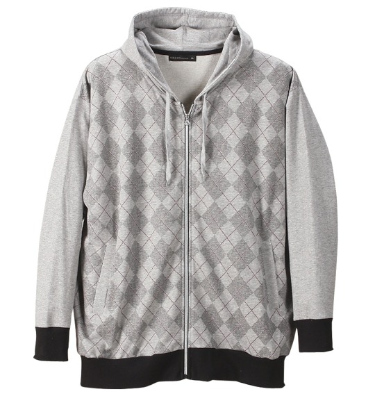 COLLINS ジップパーカー+Tシャツ(半袖) モクグレー×ブラック