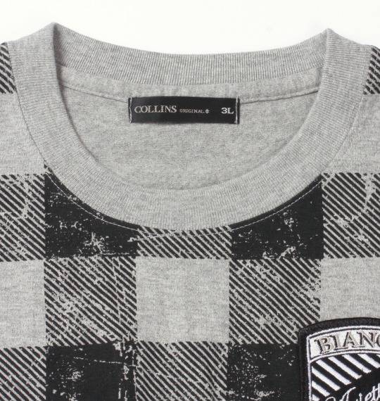 COLLINS フェイクベストTシャツ モクグレー×ブラック