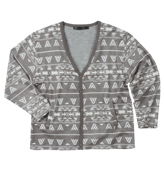 Pincponc ジャガードカーデガン チャコール系