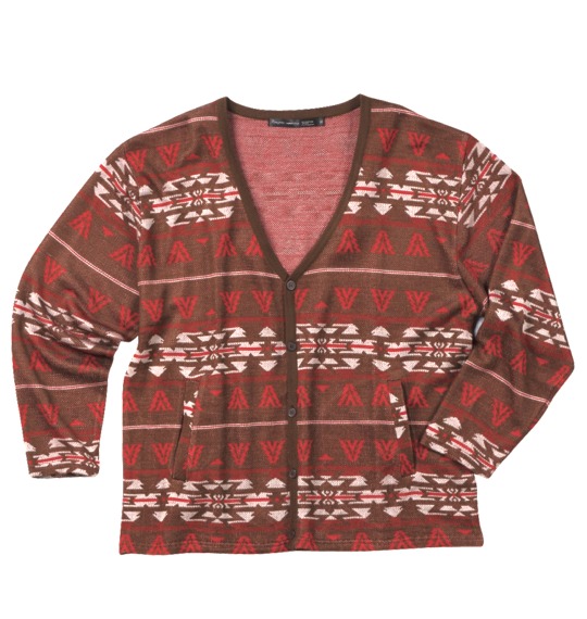 Pincponc ジャガードカーデガン ブラウン系