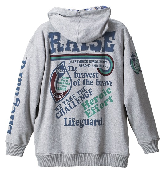 LIFE GUARD フルジップパーカー モクグレー
