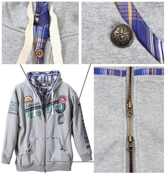 LIFE GUARD フルジップパーカー モクグレー