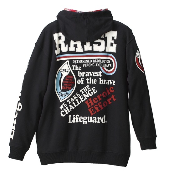 LIFE GUARD フルジップパーカー ブラック