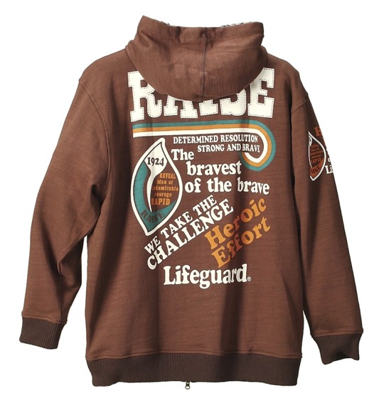 LIFE GUARD フルジップパーカー ブラウン