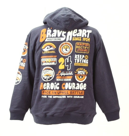 LIFE GUARD 裏ボアフルジップパーカー ネイビー