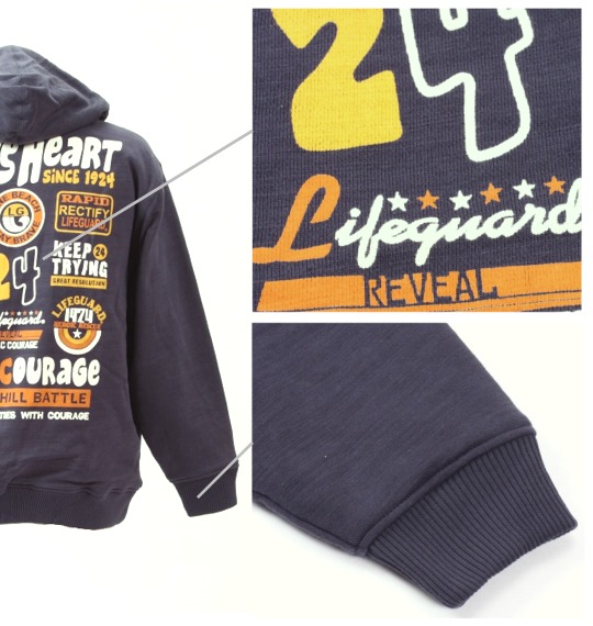 LIFE GUARD 裏ボアフルジップパーカー ネイビー