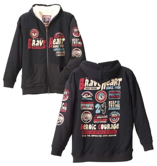 LIFE GUARD 裏ボアフルジップパーカー ブラック