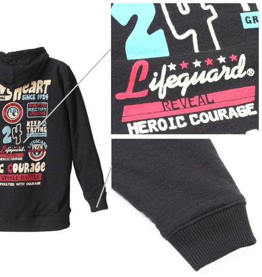 LIFE GUARD 裏ボアフルジップパーカー ブラック