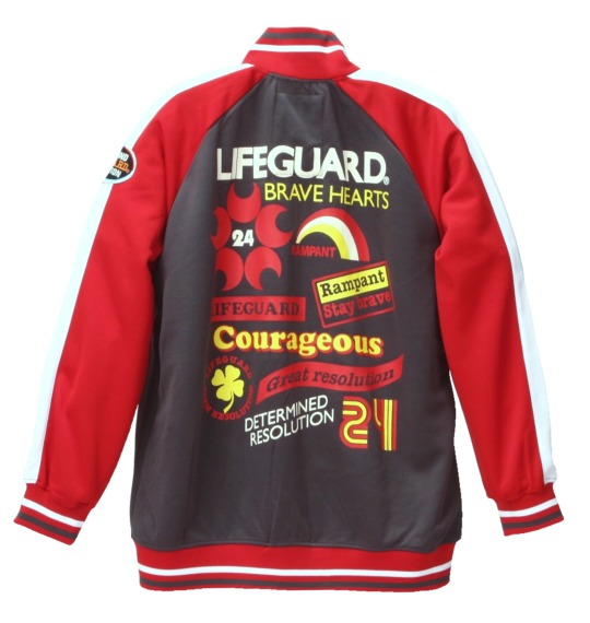 LIFE GUARD ジャージジャケット チャコール×レッド