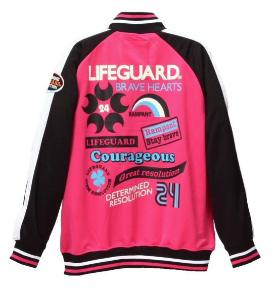LIFE GUARD ジャージジャケット ピンク×ブラック