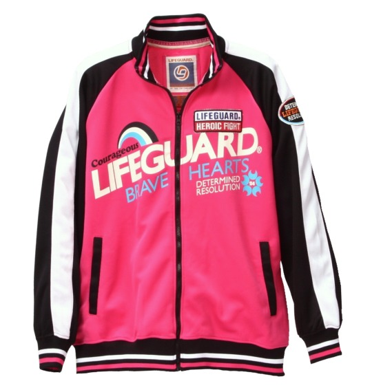 LIFE GUARD ジャージジャケット ピンク×ブラック