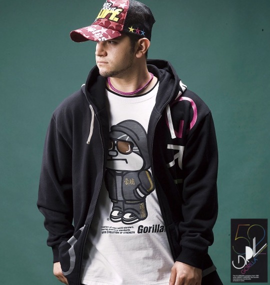 Gorilla パーカートレーナー ブラック