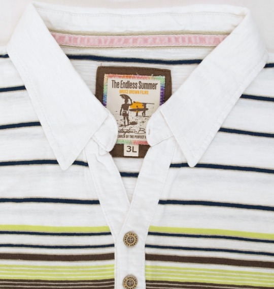 The Endless Summer ボーダーポロシャツ半袖 ホワイト