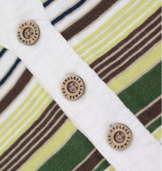 The Endless Summer ボーダーポロシャツ半袖 ホワイト