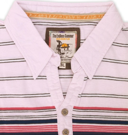 The Endless Summer ボーダーポロシャツ半袖 ピンク