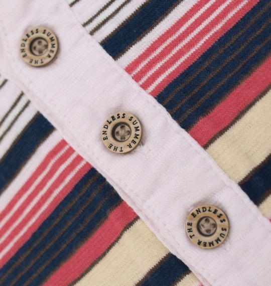 The Endless Summer ボーダーポロシャツ半袖 ピンク