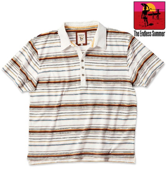 The Endless Summer ボーダーポロシャツ半袖 ホワイト