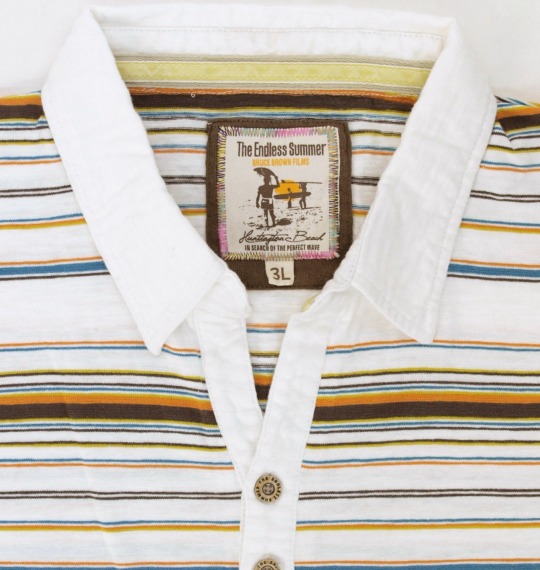 The Endless Summer ボーダーポロシャツ半袖 ホワイト