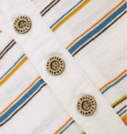 The Endless Summer ボーダーポロシャツ半袖 ホワイト