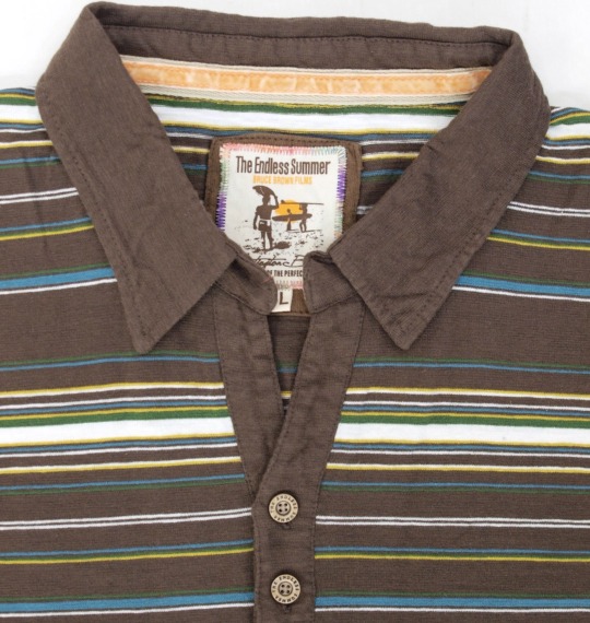 The Endless Summer ボーダーポロシャツ半袖 ブラウン