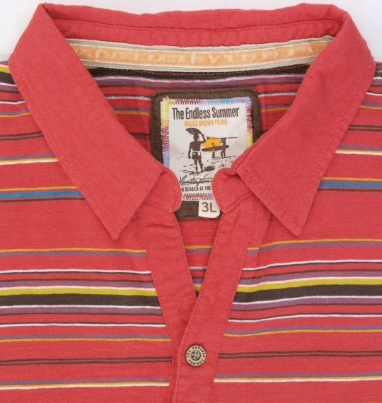 The Endless Summer ボーダーポロシャツ半袖 オレンジ