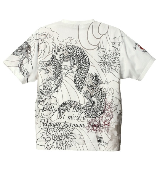 絡繰魂 和柄Tシャツ(半袖) オフホワイト