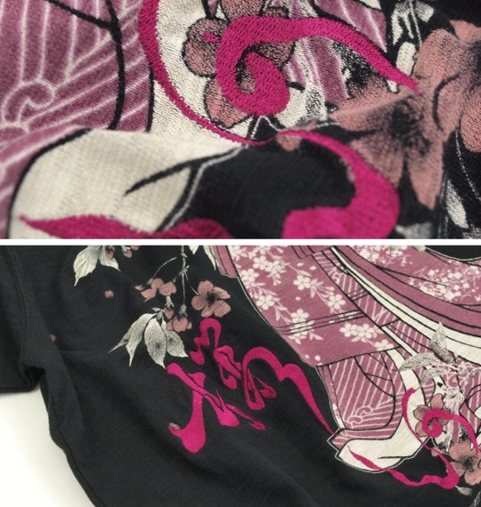 絡繰魂 和柄Tシャツ(半袖) スミクロ