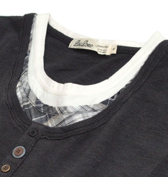 Pincponc YヘンリーTシャツ(半袖) スミクロ