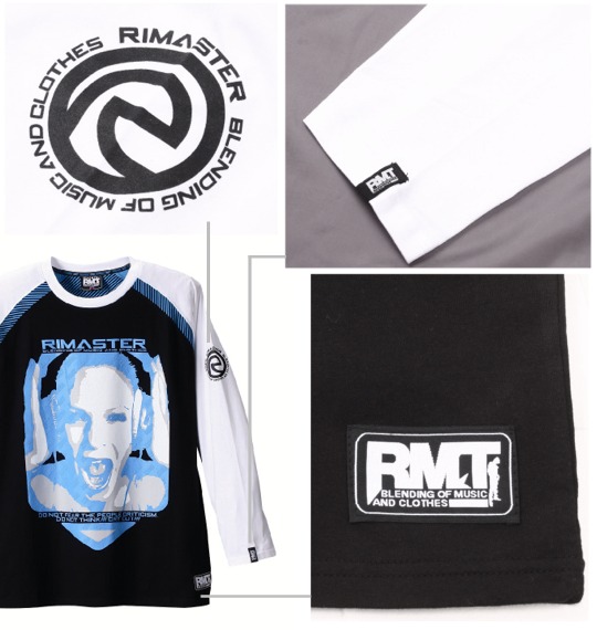 RIMASTER ラグランTシャツ ブラック×ホワイト