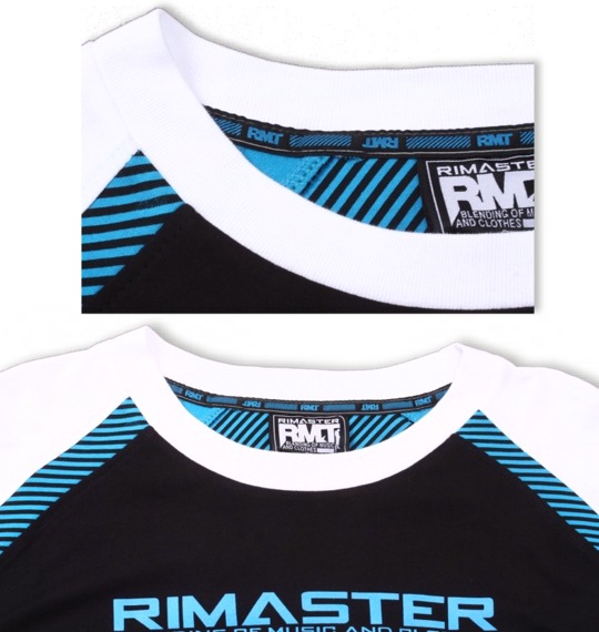 RIMASTER ラグランTシャツ ブラック×ホワイト