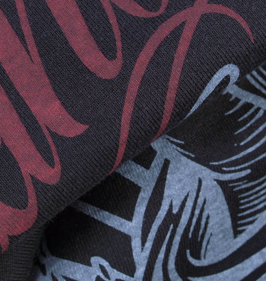 WING SPREAD 七分袖ラグランTシャツ ブラック×ホワイト