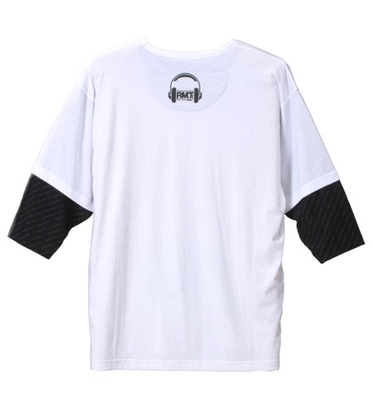 RIMASTER フェイク七分袖Tシャツ ホワイト×ブラック