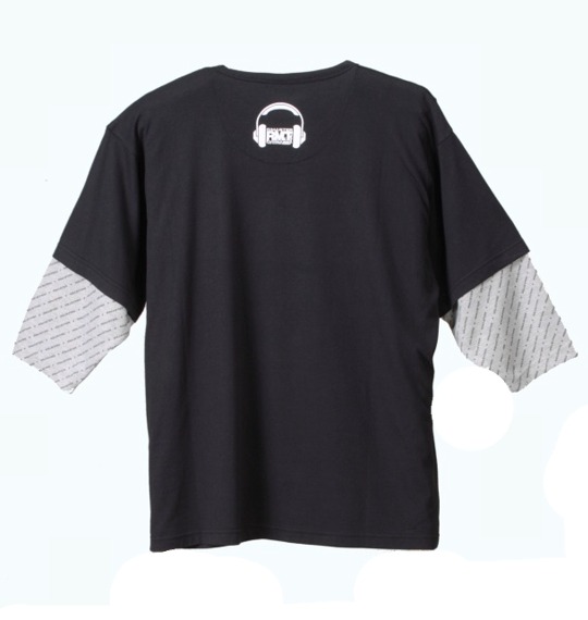 RIMASTER フェイク七分袖Tシャツ ブラック×モクグレー