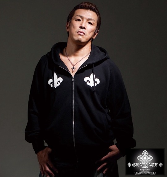 GLADIATE フルジップパーカートレーナー ブラック